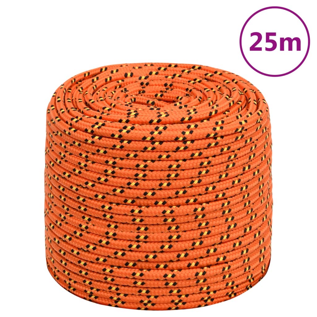 Corde de bateau vidaxl 8 mm 25 m en orange en polypropylène