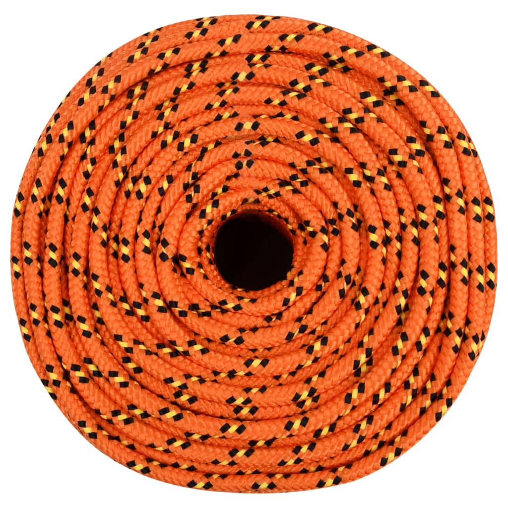 Corde de bateau vidaxl 8 mm 25 m en orange en polypropylène