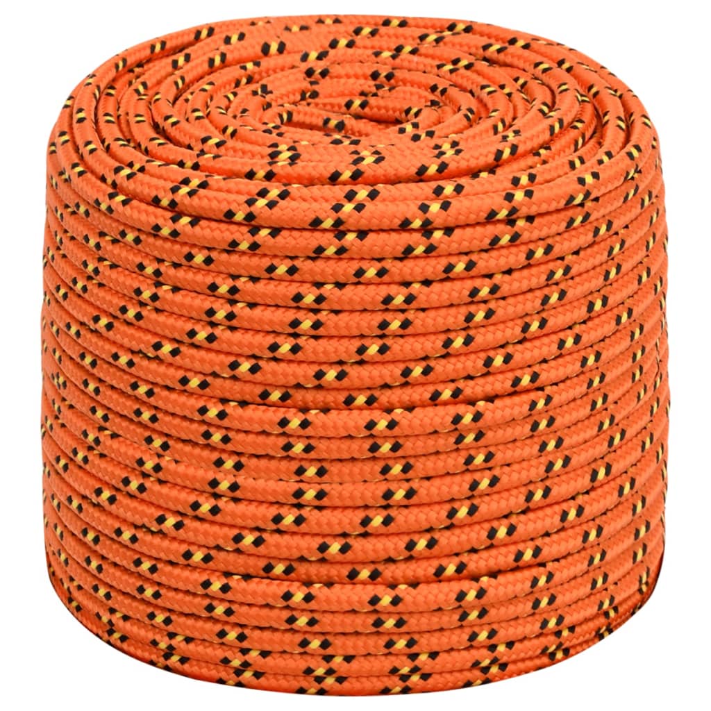 Corde de bateau vidaxl 8 mm 50 m en orange en polypropylène