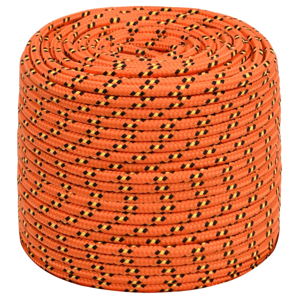 Corde de bateau vidaxl 8 mm 100 m en orange en polypropylène