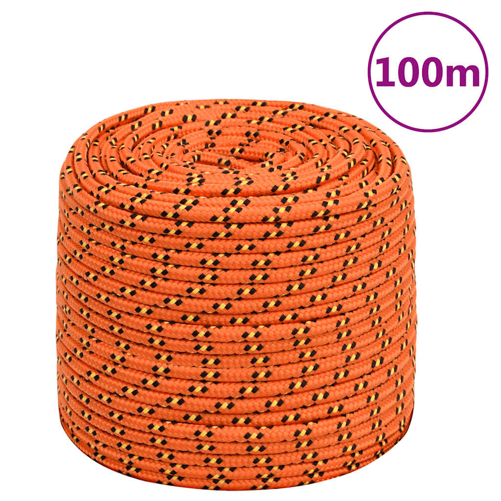 Corde de bateau vidaxl 10 mm 100 m en orange en polypropylène