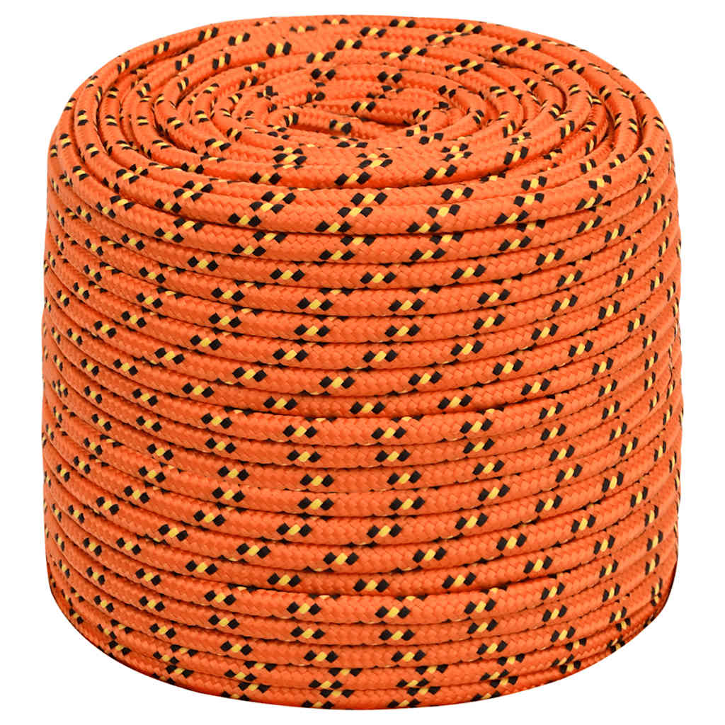 Corde de bateau vidaxl 10 mm 100 m en orange en polypropylène