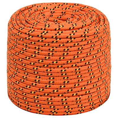 Corde de bateau vidaxl 10 mm 100 m en orange en polypropylène