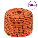 Corde de bateau vidaxl 12 mm 50 m en orange en polypropylène - afbeelding 1