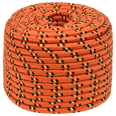 Corde de bateau vidaxl 12 mm 50 m en orange en polypropylène