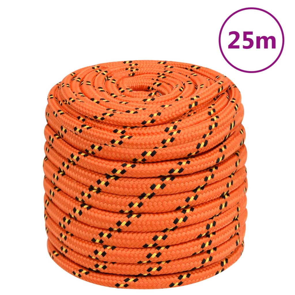 Corde de bateau vidaxl 16 mm 25 m d'orange en polypropylène