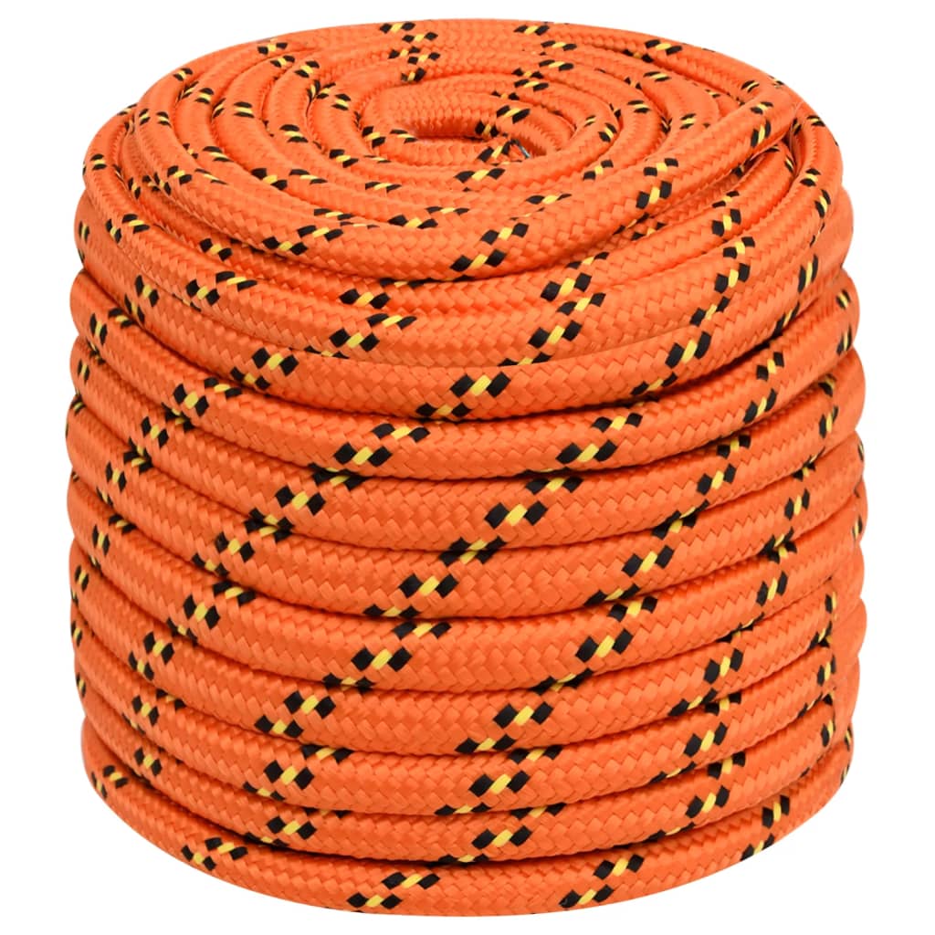 Corde de bateau vidaxl 16 mm 25 m d'orange en polypropylène