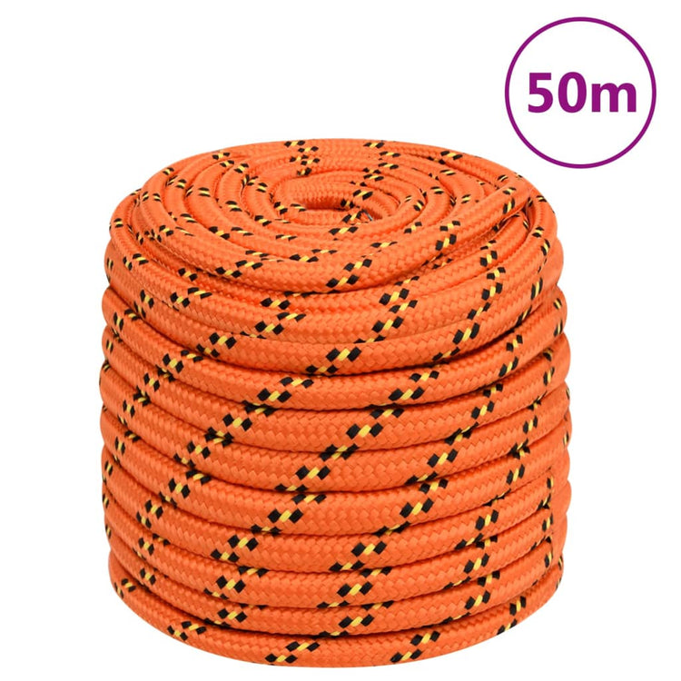 Corde de bateau vidaxl 16 mm 50 m d'orange en polypropylène