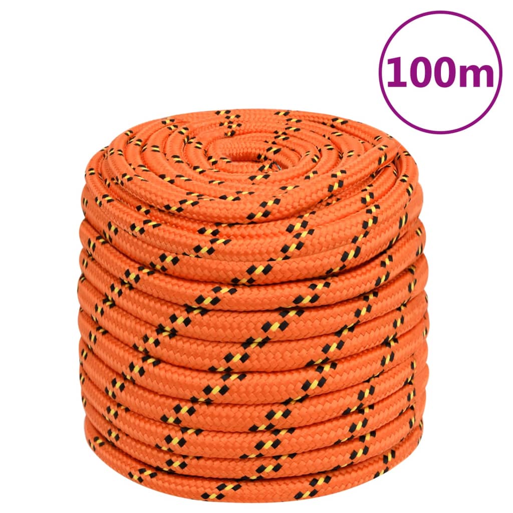 Corde de bateau vidaxl 16 mm 100 m en polypropylène orange