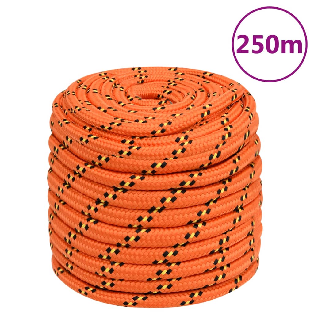 Corde de bateau vidaxl 16 mm 250 m en orange en polypropylène