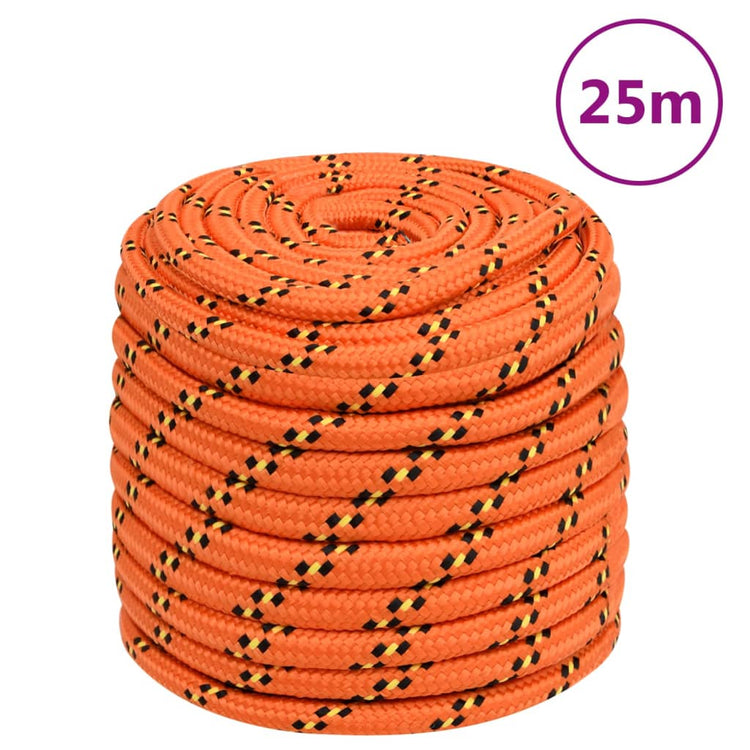 Corde de bateau vidaxl 18 mm 25 m en orange en polypropylène