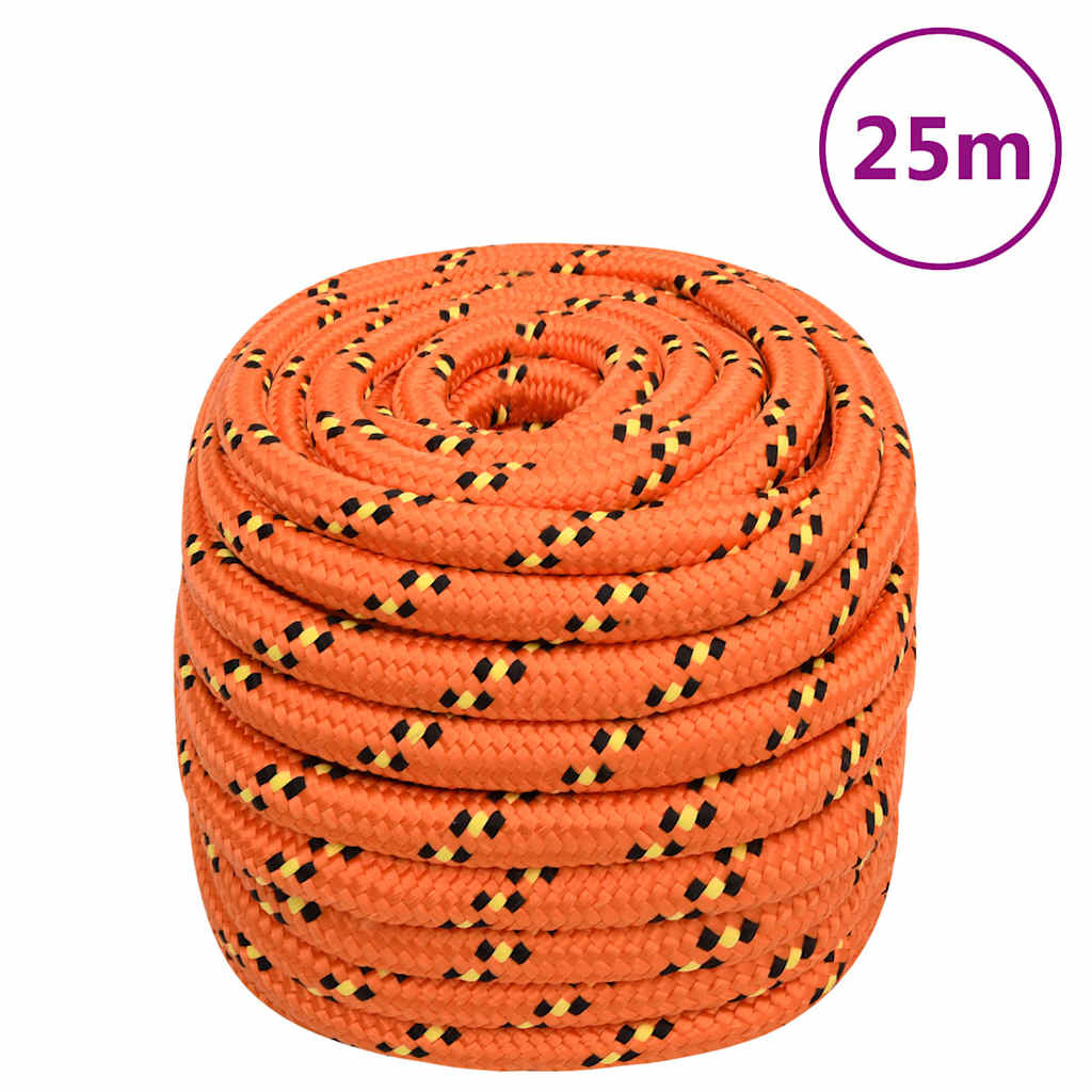 Corde de bateau vidaxl 20 mm 25 m en orange en polypropylène