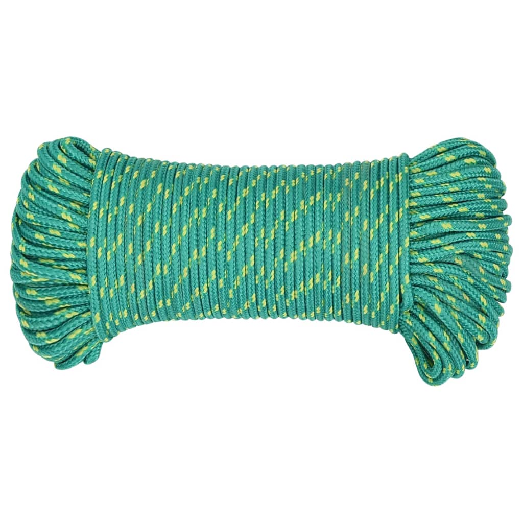 Corde à bateau Vidaxl 3 mm 100 m vert en polypropylène