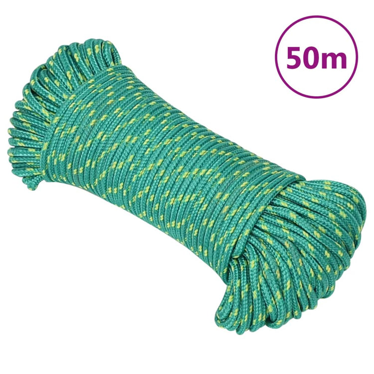 Corde à bateau Vidaxl 5 mm 50 m Green en polypropylène