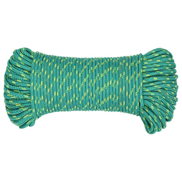 Corde à bateau Vidaxl 5 mm 50 m Green en polypropylène