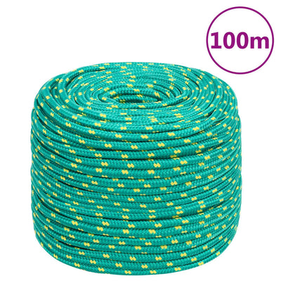 Corde à bateau Vidaxl 10 mm 100 m de polypropylène vert