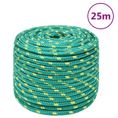 Corde à bateau Vidaxl 12 mm 25 m de polypropylène vert