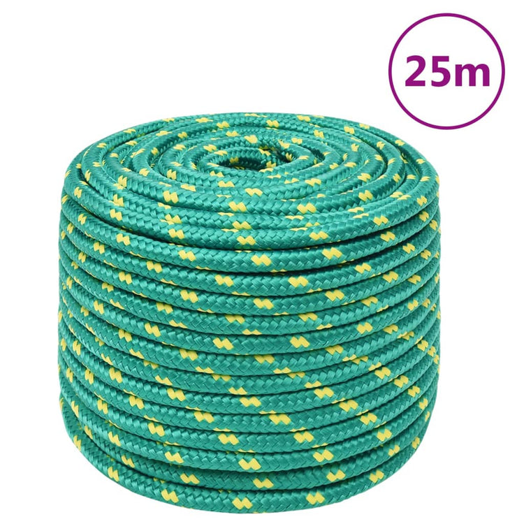 Corde à bateau Vidaxl 12 mm 25 m de polypropylène vert
