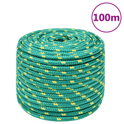 Corde à bateau Vidaxl 12 mm 100 m de polypropylène vert