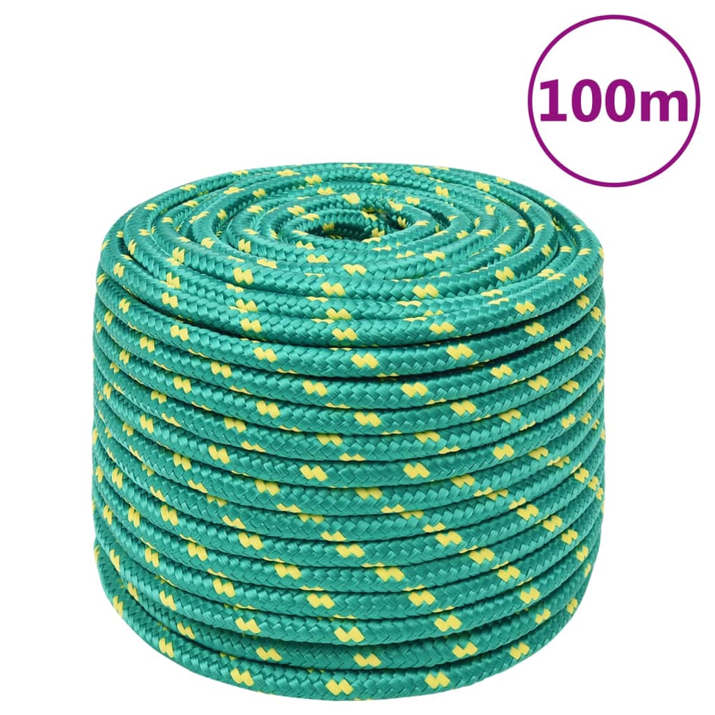 Corde à bateau Vidaxl 14 mm 100 m vert polypropylène