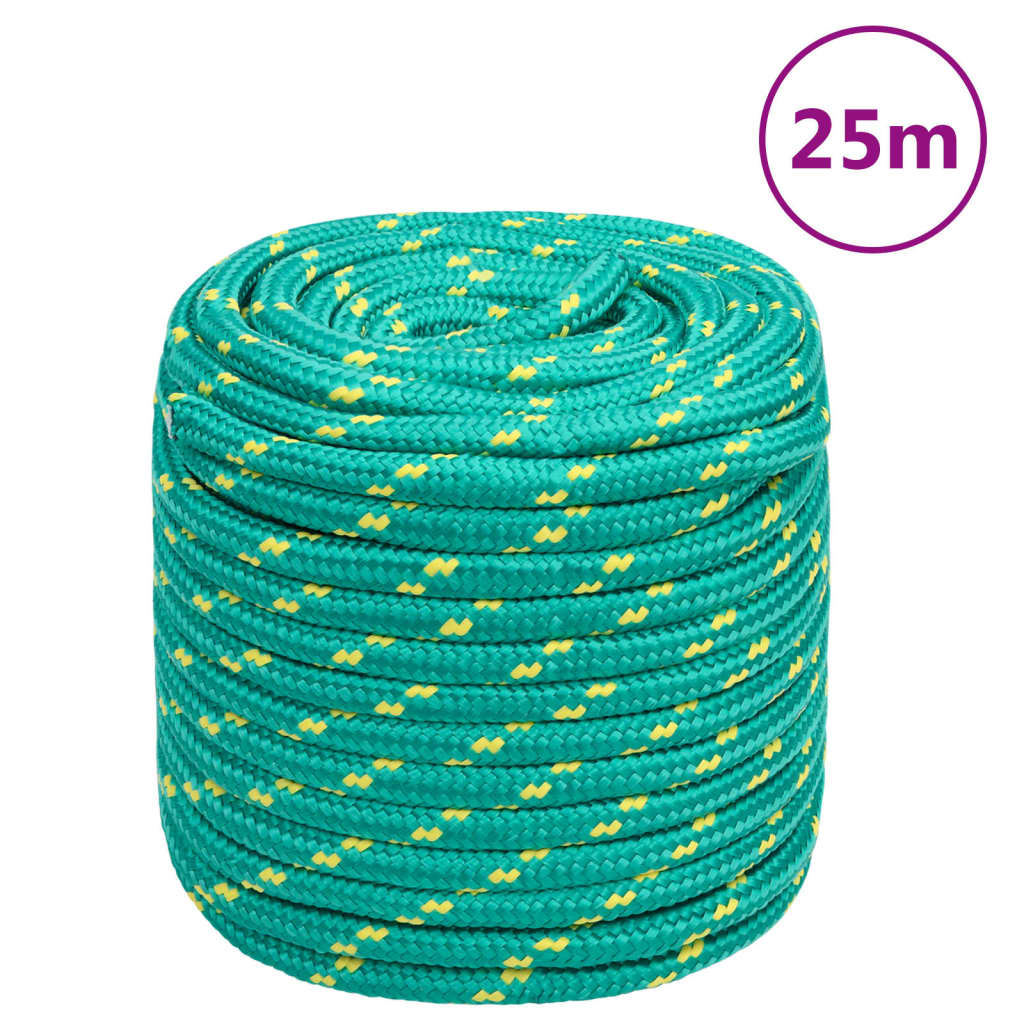 Corde à bateau Vidaxl 18 mm 25 m Green en polypropylène