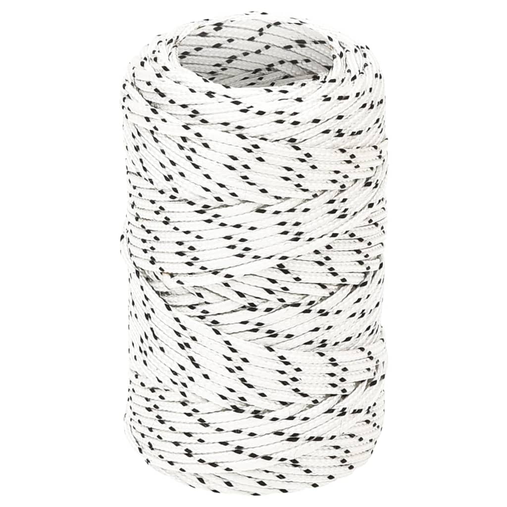 Corde à bateau vidaxl tressée 2 mmx50 m en polyester blanc