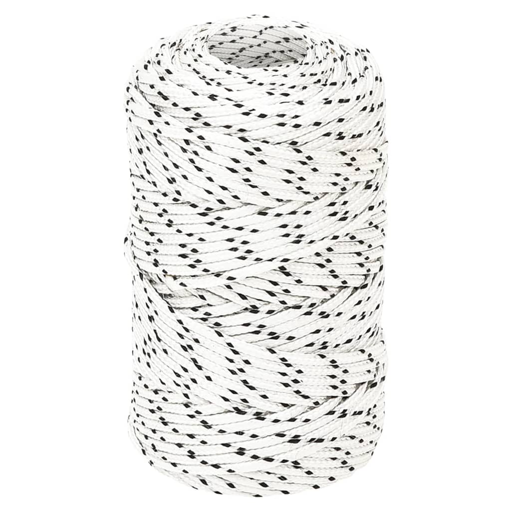 Corde de bateau vidaxl tressée 2 mm x 500 m de polyester blanc