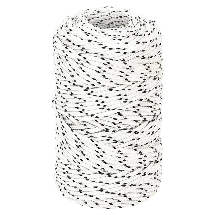 Corde de bateau vidaxl tressée 2 mm x 500 m de polyester blanc