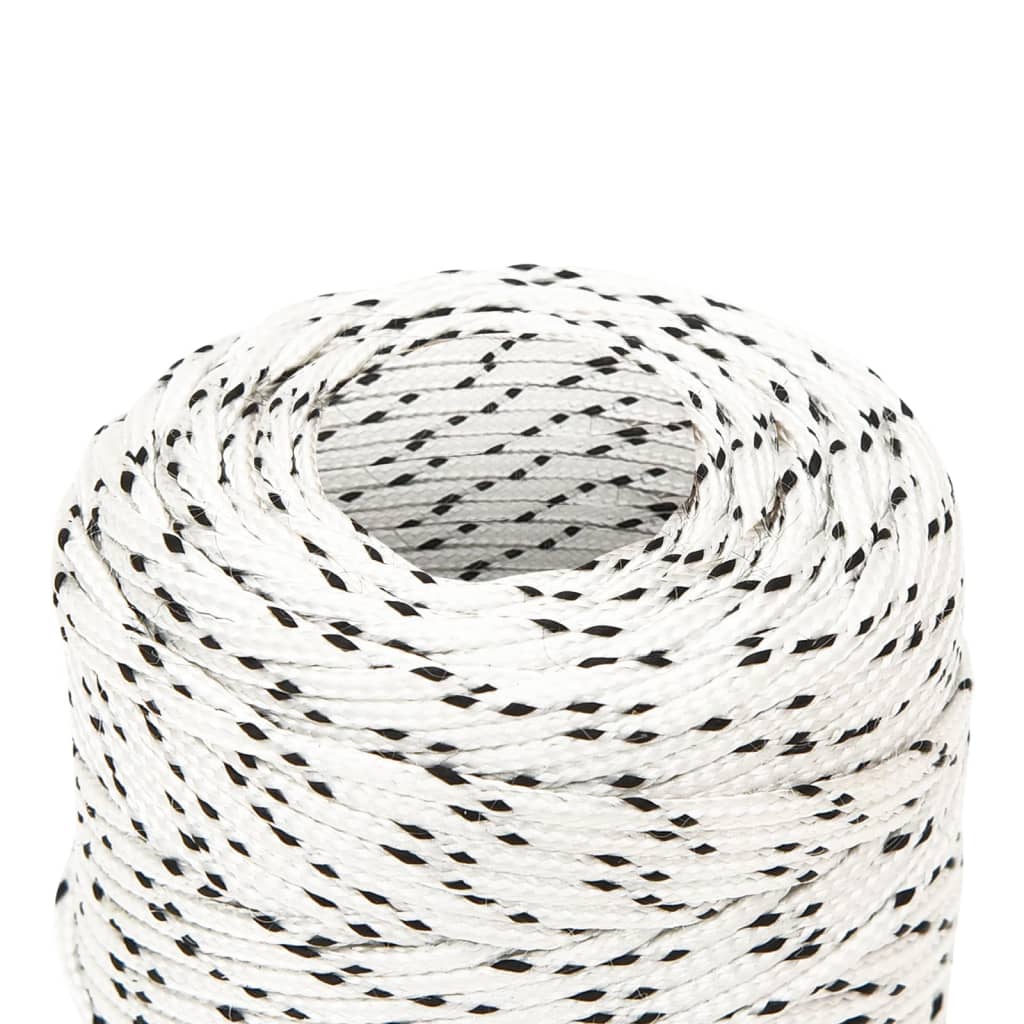 Corde de bateau vidaxl tressée 2 mm x 500 m de polyester blanc