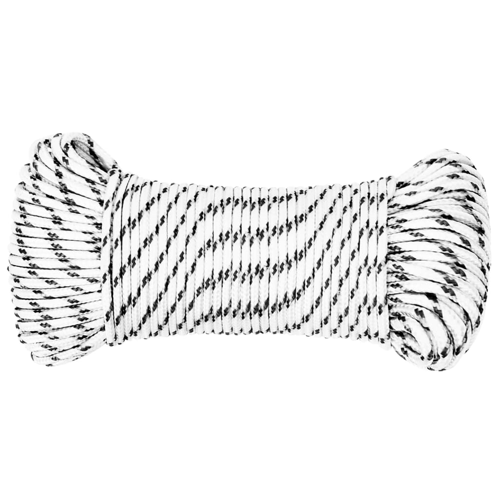 Vidaxl Boat Corde tressée 4 mmx100 m polyester blanc4