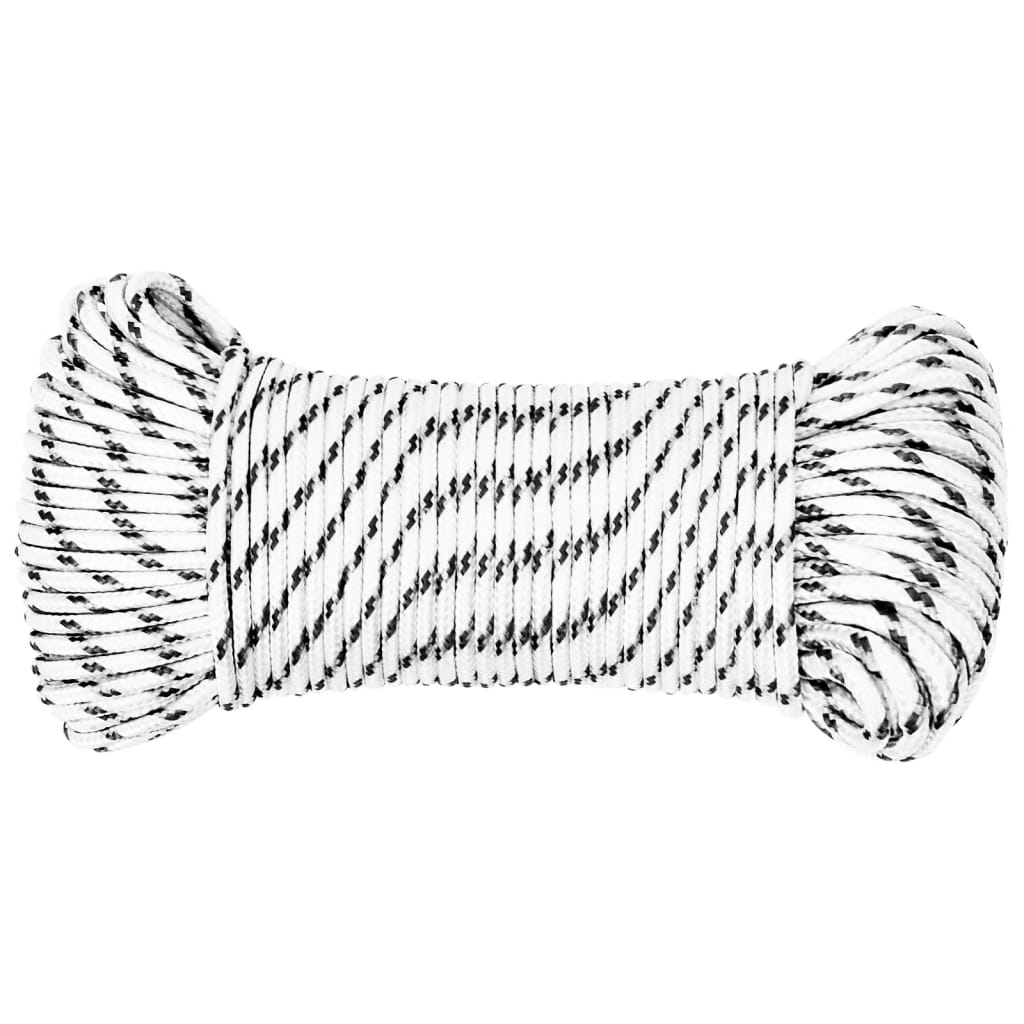 Corde de bateau vidaxl tressée de 5 mmx25 m blanc