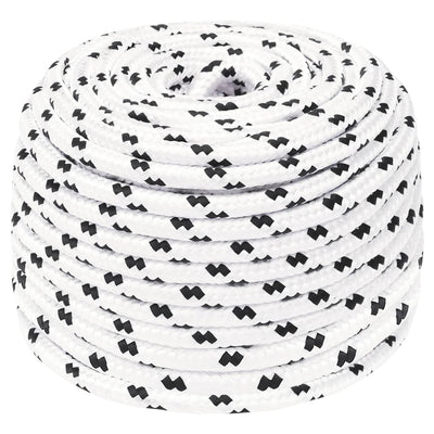 Corde à bateau vidaxl tressée 6 mmx25 m en polyester blanc