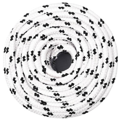 Corde à bateau vidaxl tressée 6 mmx25 m en polyester blanc