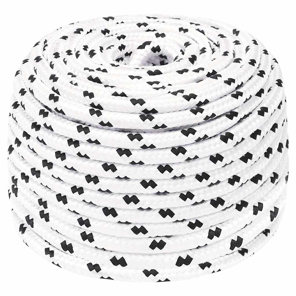 Corde à bateau vidaxl tressée de 8 mmx25 m blanc en polyester