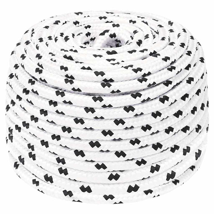 Corde à bateau vidaxl tressée de 8 mmx25 m blanc en polyester