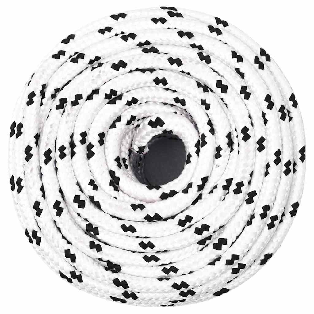 Corde à bateau vidaxl tressée de 8 mmx25 m blanc en polyester