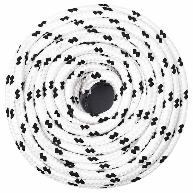 Corde à bateau vidaxl tressée de 8 mmx25 m blanc en polyester