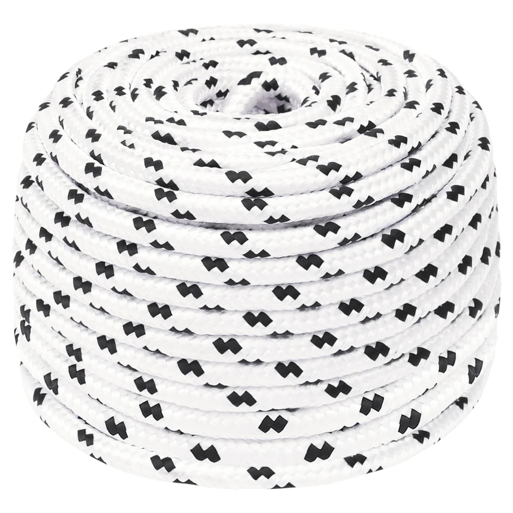 Corde à bateau vidaxl tressée 8 mmx100 m polyester blanc4