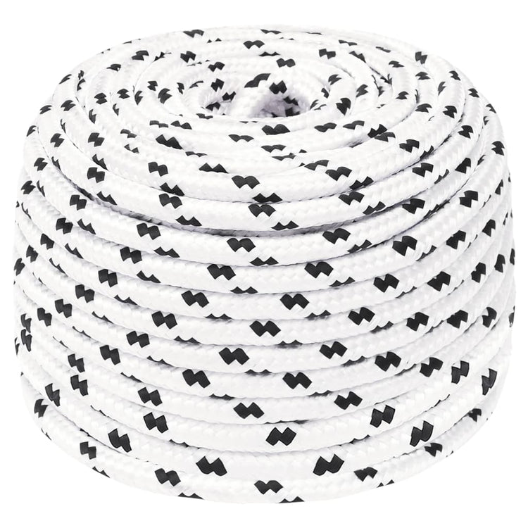 Corde à bateau vidaxl tressée 8 mmx100 m polyester blanc4