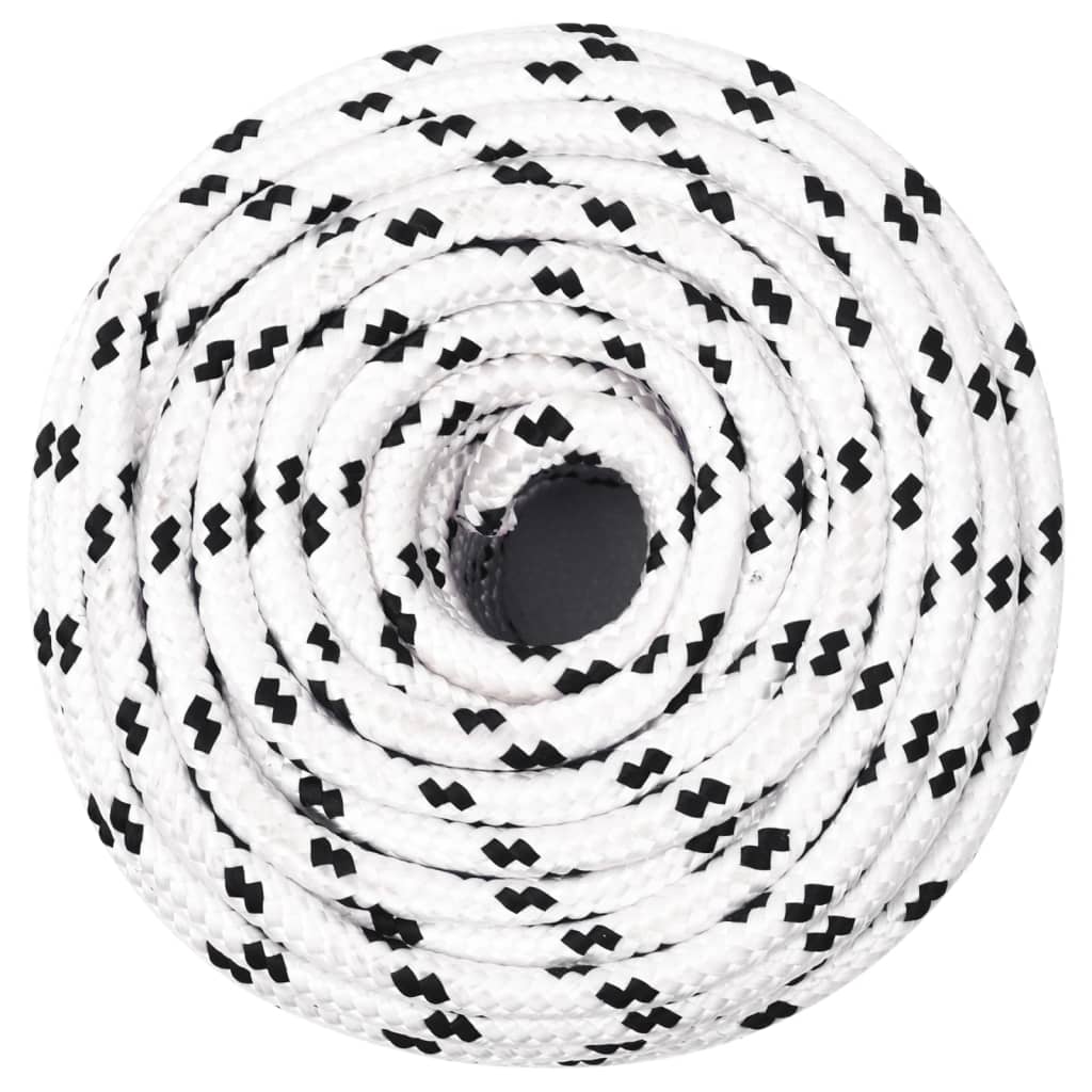 Corde de bateau vidaxl tressée 10 mmx25 m de polyester blanc