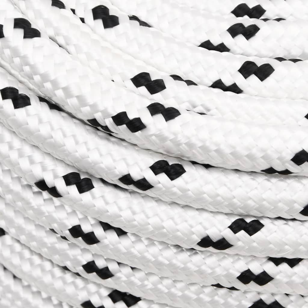 Corde de bateau vidaxl tressée 12 mmx25 m en polyester blanc