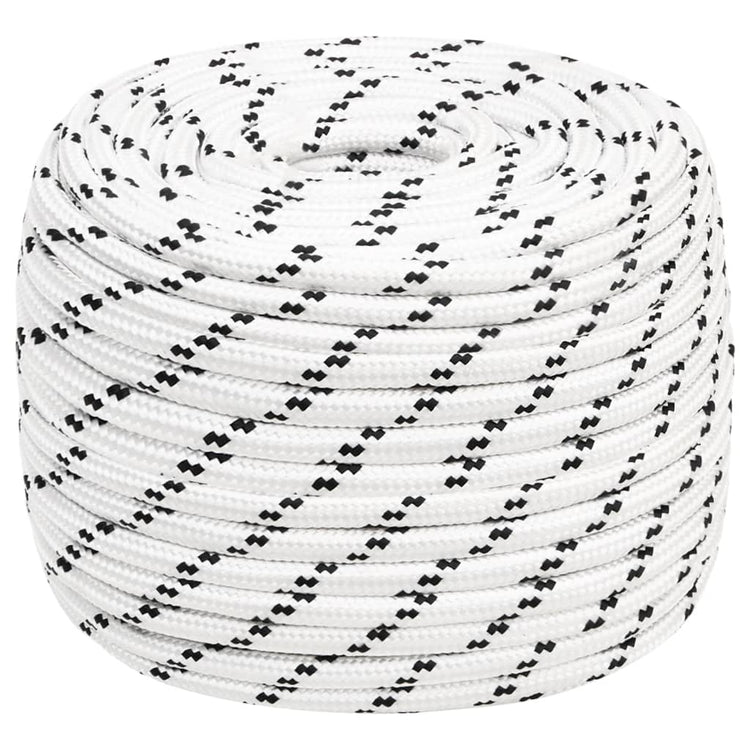 Corde de bateau vidaxl tressée 14 mmx25 m en polyester blanc