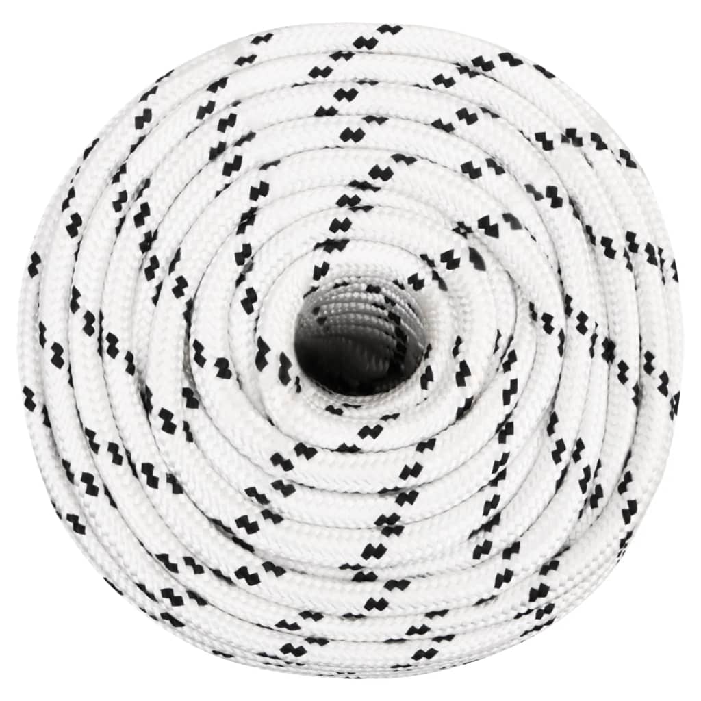 Corde de bateau vidaxl tressée 14 mmx25 m en polyester blanc