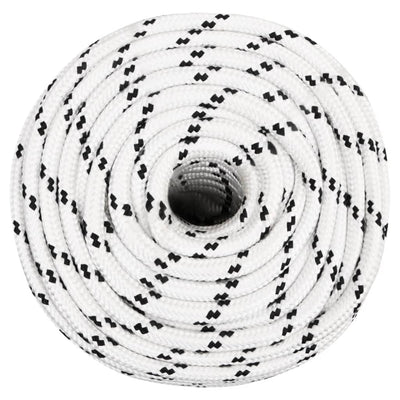 Corde de bateau vidaxl tressée 14 mmx25 m en polyester blanc