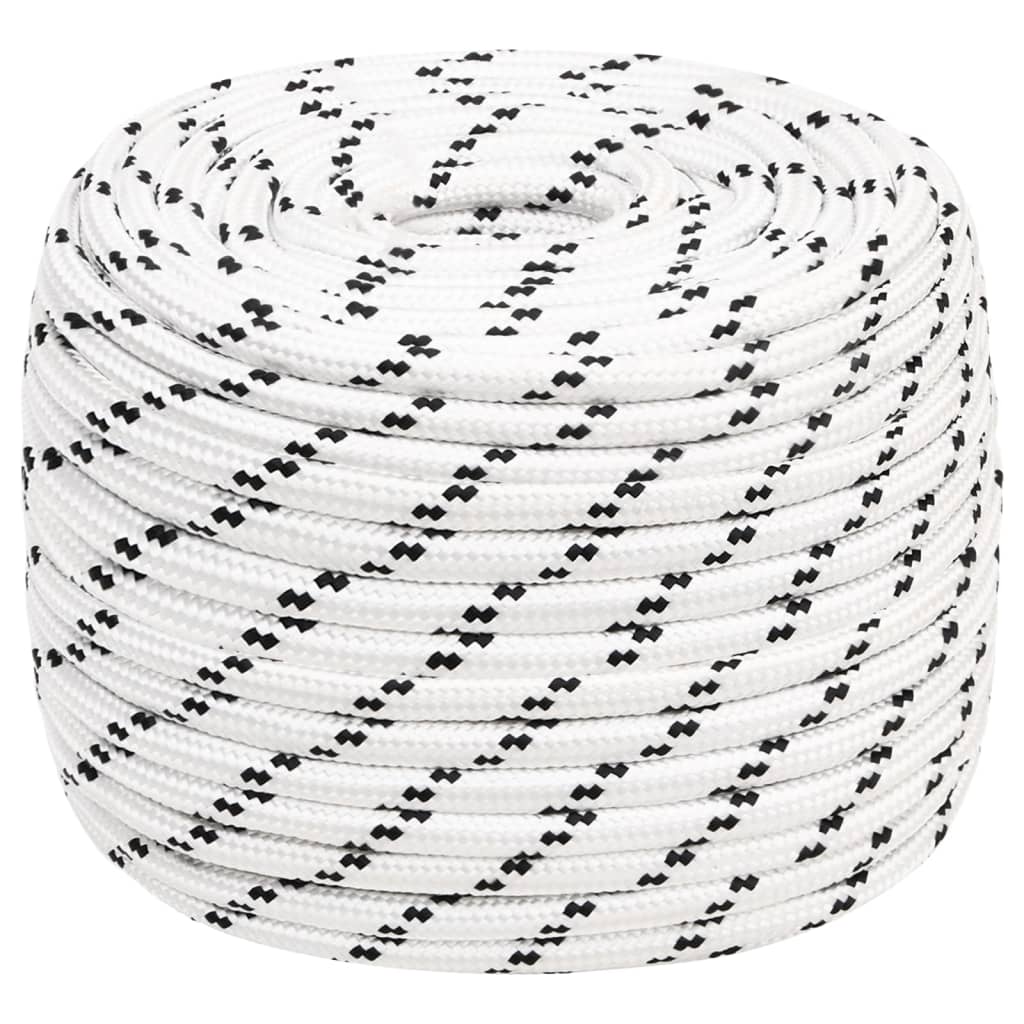 Corde de bateau vidaxl tressée 14 mmx250 m en polyester blanc