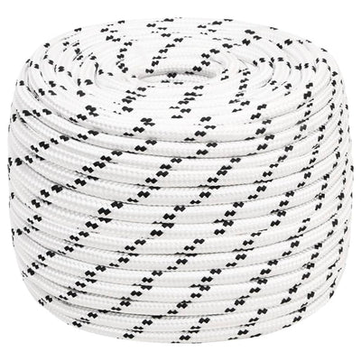 Corde de bateau vidaxl tressée 14 mmx250 m en polyester blanc