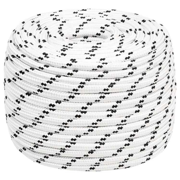 Corde de bateau vidaxl tressée 14 mmx250 m en polyester blanc