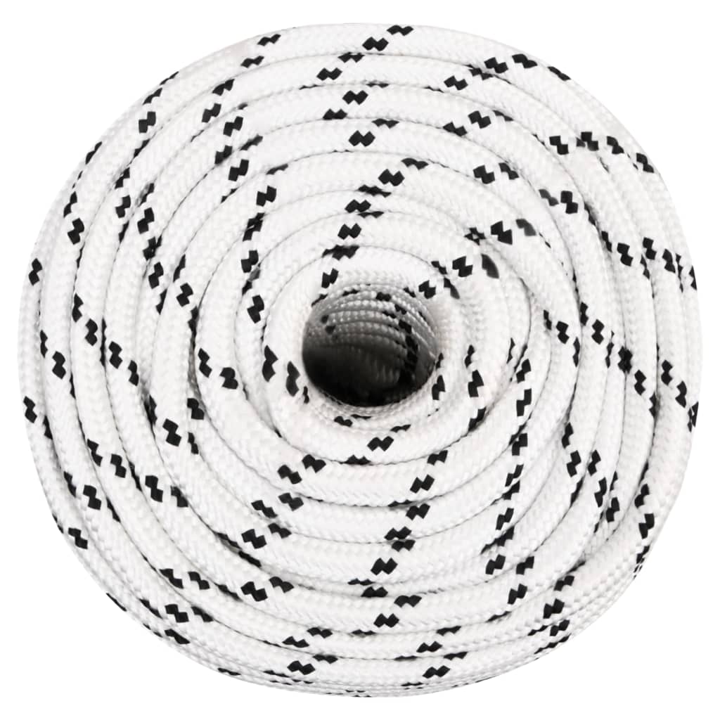 Corde de bateau vidaxl tressée 14 mmx250 m en polyester blanc