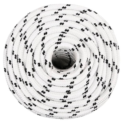Corde de bateau vidaxl tressée 14 mmx250 m en polyester blanc