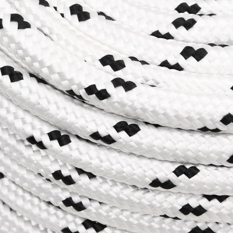 Corde de bateau vidaxl tressée 14 mmx250 m en polyester blanc